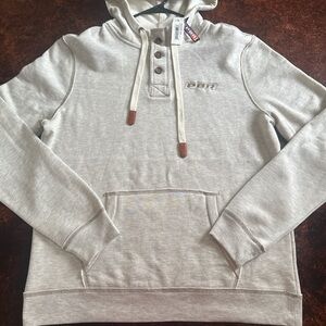 PBR Men's oatmeal cream Hooded Henley Sweatshirt